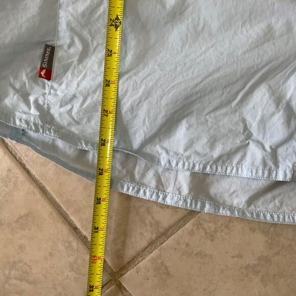 SIMMS Fishing Guide Shirt Mens Sz XXL Blue Long Sleeve Button Vented Zip Pockets - Picture 7 of 13